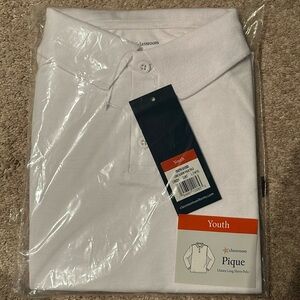 NEW: Classroom Pique Unisex Long Sleeve Polo Youth Unisex size L 14/16